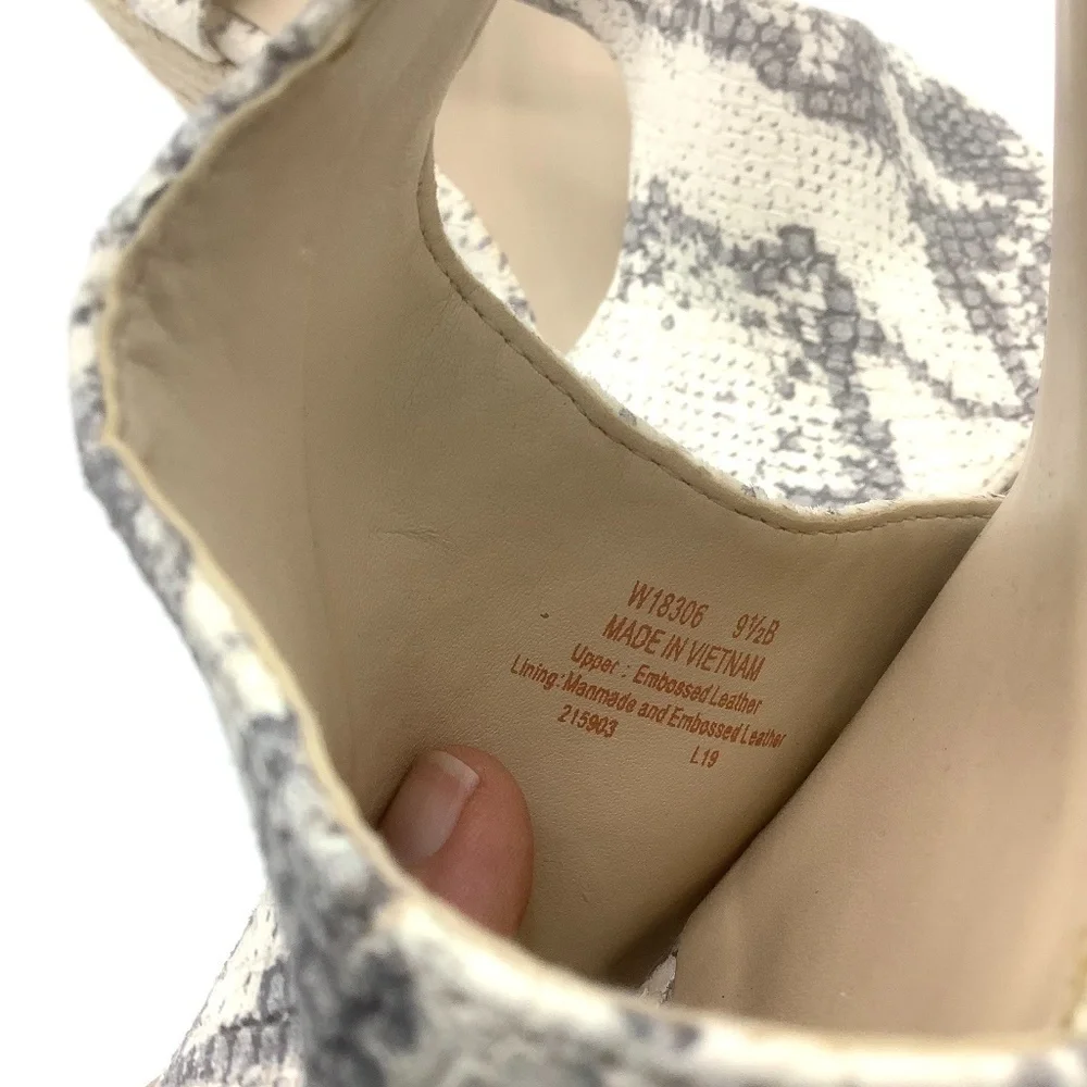 NEW Cole Haan Cloudfeel Embossed Leather Snakeskin Wedge Sandals‎